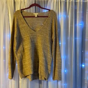 High low deep V sweater